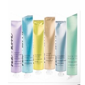 Sun + Moon 6-Piece Skincare Set 5.1oz Moisturizer Mask Scrub Night Cream NEW